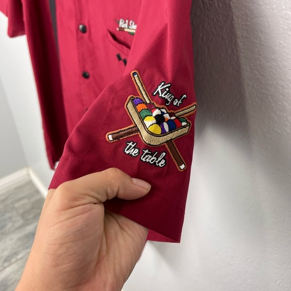 NWOT Disney’s Pool Shark Red Black Bowling Mickey And Goofy Shirt RARE - Picture 6 of 8